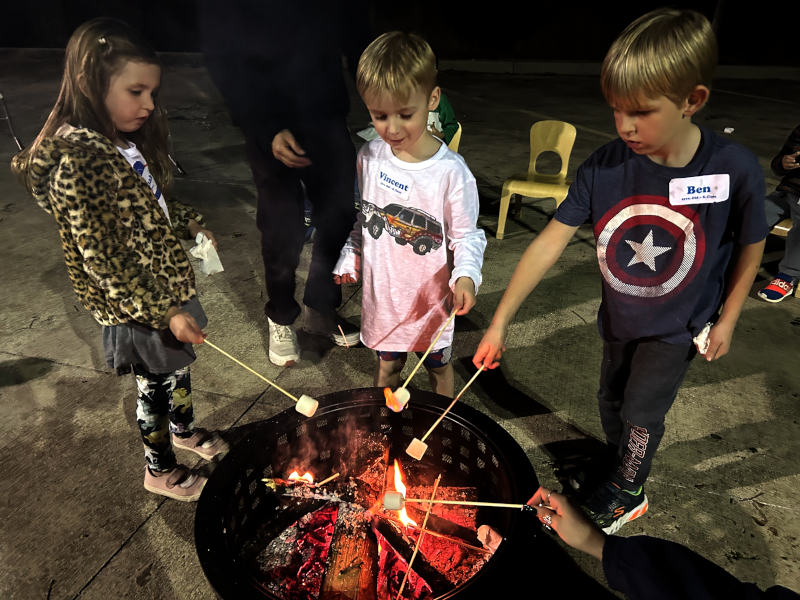 Kids toasting marshmallows